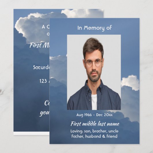 Viering van Levensdienst Wolken Lucht Hemels Kaart (Voorkant / Achterkant)