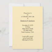 Viering van Levensuitnodiging, Oranje Vlinder Kaart (Achterkant)