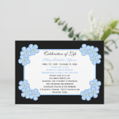 Viering van Levensuitnodiging — Vergeet me Kaart (Staand voorkant)