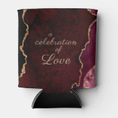 Viering van Liefde Bourgondië Agaat Bruiloft Blikjeskoeler (Voorkant)