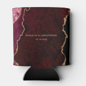 Viering van Liefde Bourgondië Agaat Bruiloft Blikjeskoeler (Achterkant)