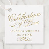 Viering van liefde gouden kalligrafie monogram bedankjes labels (Voorkant)