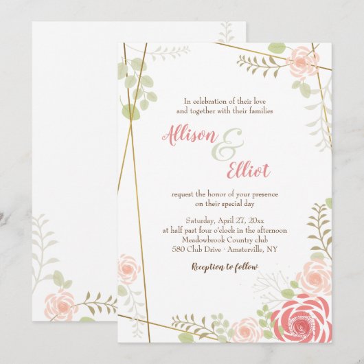 Viering van liefde uitnodiging (Voorkant / Achterkant)