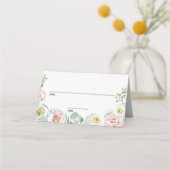 Viering van liefde Waterverf roze crème rozen Plaatskaartje (Voorkant)