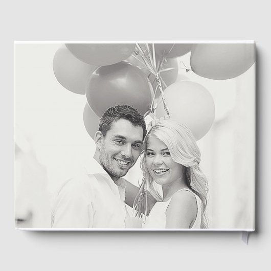 Viering van Liefde Zwart Script Trouwfoto Gastenboek (Achterkant)