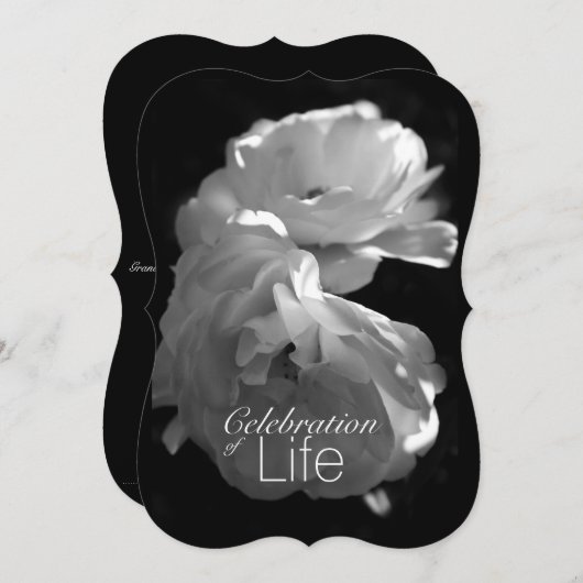 Viering van Life 3 White Rose Memorial Service Kaart (Voorkant / Achterkant)