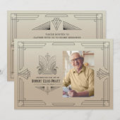 Viering van Life Art Deco Eagle Foto Masculine Kaart (Voorkant / Achterkant)