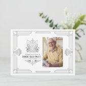 Viering van Life Art Deco Eagle Foto Masculine Kaart (Staand voorkant)