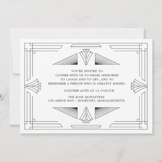 Viering van Life Art Deco Eagle Foto Masculine Kaart (Achterkant)