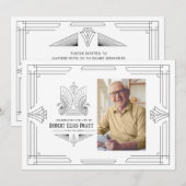 Viering van Life Art Deco Eagle Foto Masculine Kaart (Voorkant / Achterkant)