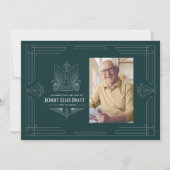 Viering van Life Art Deco Eagle Foto Masculine Kaart (Voorkant)