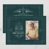 Viering van Life Art Deco Eagle Foto Masculine Kaart (Voorkant / Achterkant)