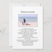 Viering van Life Beach Thema Foto Begrafenis Kaart (Achterkant)