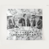 Viering van Life Black White Marble Three Photo Wandkleed (Voorkant (horizontaal))