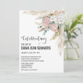 Viering van Life Boho Floral Pampas Grass Kaart (Staand voorkant)