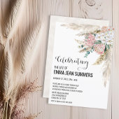 Viering van Life Boho Floral Pampas Grass Kaart