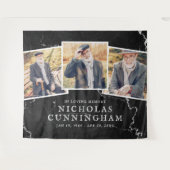 Viering van Life Dark Marble Stone Three Photo Wandkleed (Voorkant (horizontaal))