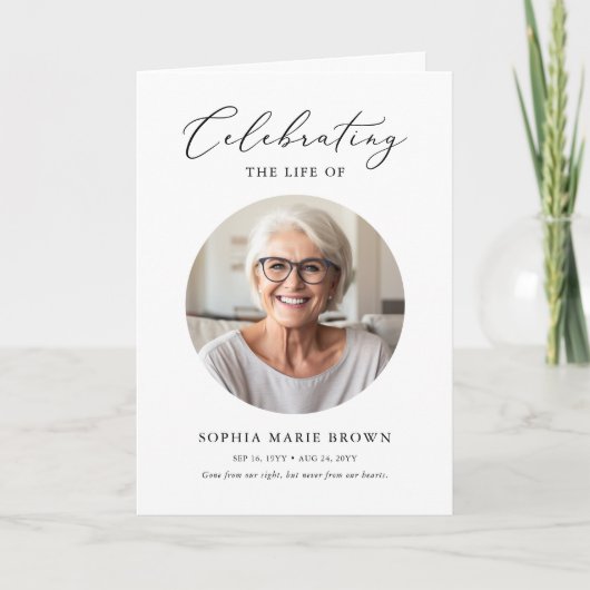 Viering van Life Foto Begrafenisprogramma Kaart (Voorkant)
