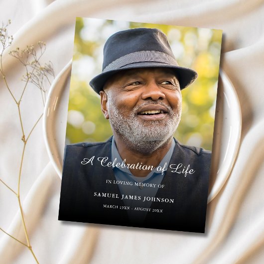 Viering van Life Foto Begrafenisprogramma Programmakaart