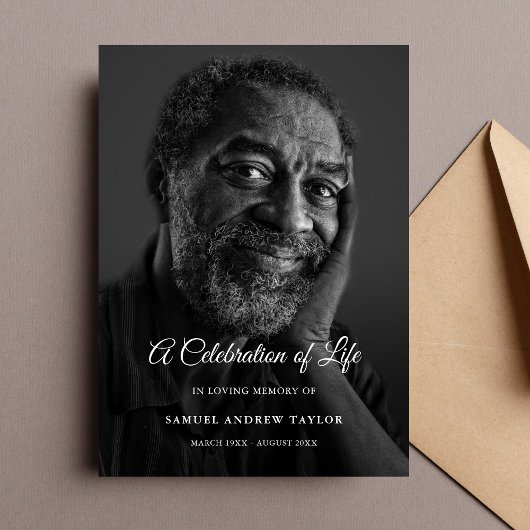 Viering van Life Foto Begrafenisprogramma Programmakaart