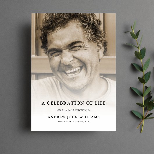 Viering van Life Foto Begrafenisprogramma Programmakaart