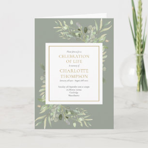 Viering van Life Greenery Floral Funeral Folded