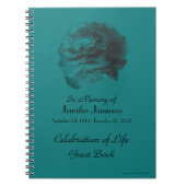 Viering van Life Guest Book, Blauwgroen Roos Spira Notitieboek (Voorkant)