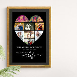 Viering van Life Heart Shaped 9 Foto Collage Poster