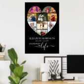 Viering van Life Heart Shaped 9 Foto Collage Poster (Thuiskantoor)