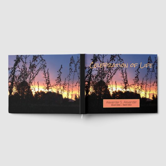 Viering van Life Horizon Photo Memorial Custom Gastenboek (Volledig)