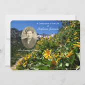 Viering van Life Invitation, bloemen met foto Kaart (Voorkant)