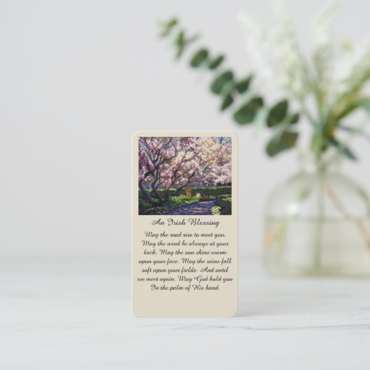 Viering van Life Irish Blessing Prayer Kaart Visitekaartje (Staand voorkant)