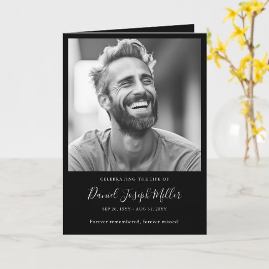 Viering van Life Memorial Funeral Program Kaart (Gele Bloem)