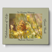 Viering van Life Memory Book, Yellow Butterfly Gastenboek (Voorkant)