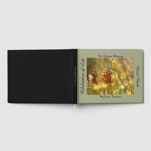 Viering van Life Memory Book, Yellow Butterfly Gastenboek (Volledig)