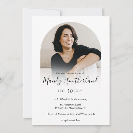 Viering van Life Modern White Arch Photo Lijst Kaart (Voorkant)