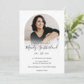 Viering van Life Modern White Arch Photo Lijst Kaart (Staand voorkant)