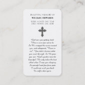 Viering van Life Pansy Flower Sympathy Card Visitekaartje (Achterkant)