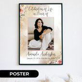 Viering van Life Peach en Gold begrafenis Poster