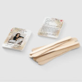 Viering van Life Peach en Gold overlijdensbericht Handwaaier (Niet-gemonteerd)