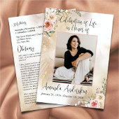 Viering van Life Peach en Gold overlijdensbericht Kaart