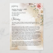 Viering van Life Peach en Gold overlijdensbericht Programmakaart (Achterkant)