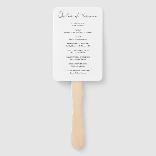 Viering van Life Photo Funeral Order of Service Handwaaier (Achterkant)