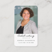 Viering van Life Photo Funeral Prayer Card Visitekaartje (Voorkant)