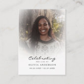 Viering van Life Photo Funeral Prayer Card Visitekaartje (Voorkant)