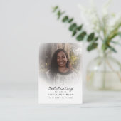 Viering van Life Photo Funeral Prayer Card Visitekaartje (Staand voorkant)