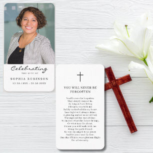 Viering van Life Photo Funeral Prayer Card Visitekaartje