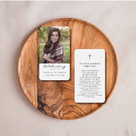 Viering van Life Photo Funeral Prayer Card Visitekaartje