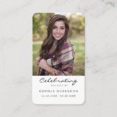 Viering van Life Photo Funeral Prayer Card Visitekaartje (Voorkant)