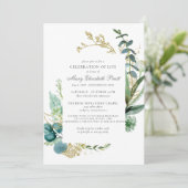 Viering van Life Rustic Blauwgroen Blue Botanical Kaart (Staand voorkant)